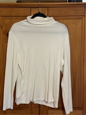 Christopher & Banks Cream Ribbed Cotton Top